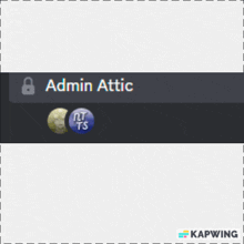 a sign that says admin attic with a padlock on it