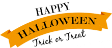 a banner that says " happy halloween trick or treat "