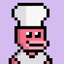 a pixel art monkey wearing a chef 's hat and apron