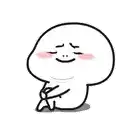 a cartoon character is sitting on the ground with his eyes closed and smiling .