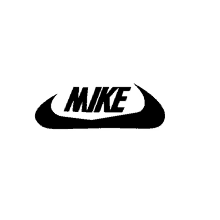 a black and white nike logo with a white background