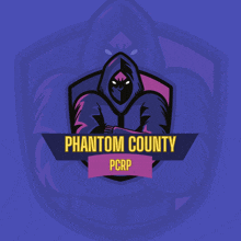 a logo for phantom county pcrp shows a hooded figure