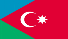 the flag of azerbaijan has a crescent moon and a star on it