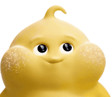 a close up of a cartoon character 's face