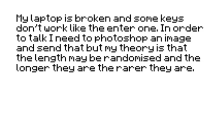 a pixelated text that says " my laptop is broken and some keys don 't work like the enter one "