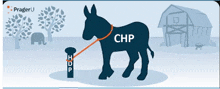 an illustration of a donkey with chp written on it