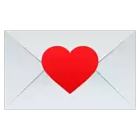 a white envelope with a red heart inside