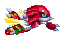 a pixel art drawing of knuckles the echidna from sonic the hedgehog