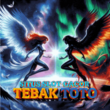 a poster for situs slot gacor tebak toto features two angels