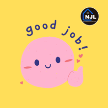 a picture of a pink whale with the words good job written around it