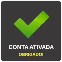 a green check mark with the words conta ativada on it