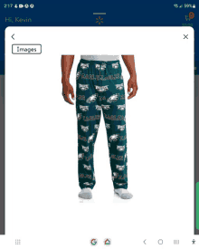 a picture of a pair of eagles pajama pants on a walmart website