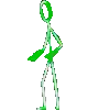 a pixel art drawing of a stick figure with a cape standing on a white background .
