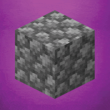 a minecraft block is against a purple background