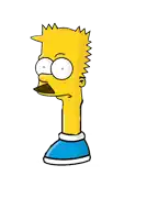 a drawing of bart simpson with a long neck and legs