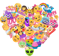 a heart shaped collage of emojis with one that says queen on it