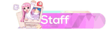 a purple banner that says staff information