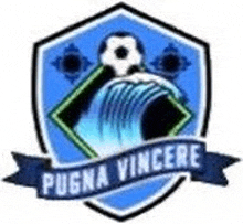 a blue shield with a soccer ball on it and the words pugna vincere written on it .