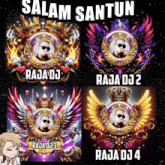 a collage of four logos for raja dj