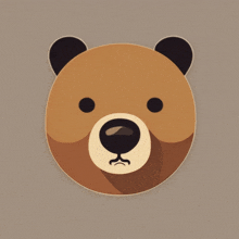 an illustration of a bear 's face with a sad look on his face