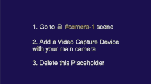 a screenshot of a video conferencing screen with instructions on how to add a video capture device with your main camera