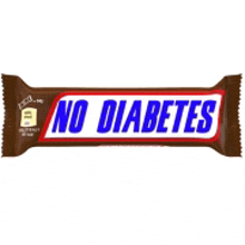 a snickers bar that says no diabetes