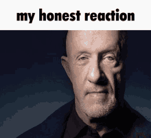 a man with a beard and the words " my honest reaction " above him