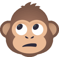 an illustration of a monkey 's face with a serious expression