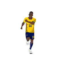 a cartoon of a soccer player with the number 23 on his shirt