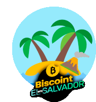 a logo for biscoint elem salvador with two palm trees