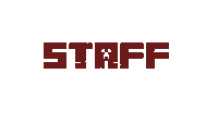 a white background with the word staff written in red