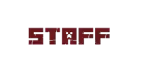 a white background with the word staff written in red