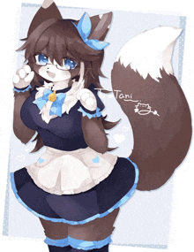 a drawing of a furry girl with the name tani