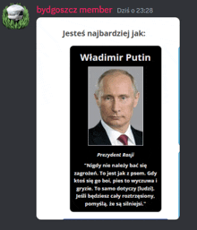 a picture of a man in a suit and tie with the name wladimir putin on it