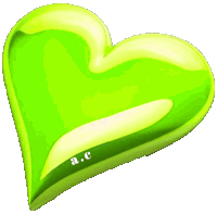 a green heart with the letters a.c written on it