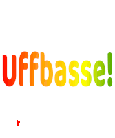 a white background with the word uff basse written in orange and green