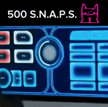 a computer screen with the words 500 s.n.a.p.s. written on it