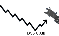 a drawing of a cat jumping over an arrow with the words dcb club below it