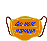 a face mask with the words go vote indiana on it