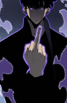 a man is giving the middle finger in a cartoon