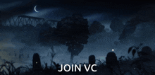 a sign that says join vc on it in front of a cemetery