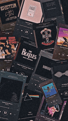 a collage of music covers including the beatles nirvana and ac dc