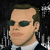 a man is wearing sunglasses and a suit and tie