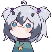 a cartoon drawing of a girl with horns and a star on her neck