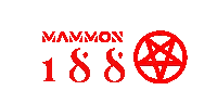 a red logo that says mammon on it