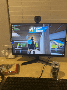 a victory royale game is being played on a computer screen