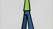 a cartoon of a man with very long arms and legs