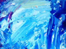 a close up of a blue paint palette