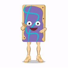 a cartoon drawing of a toaster pastry with legs