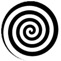 a black and white spiral on a white background .